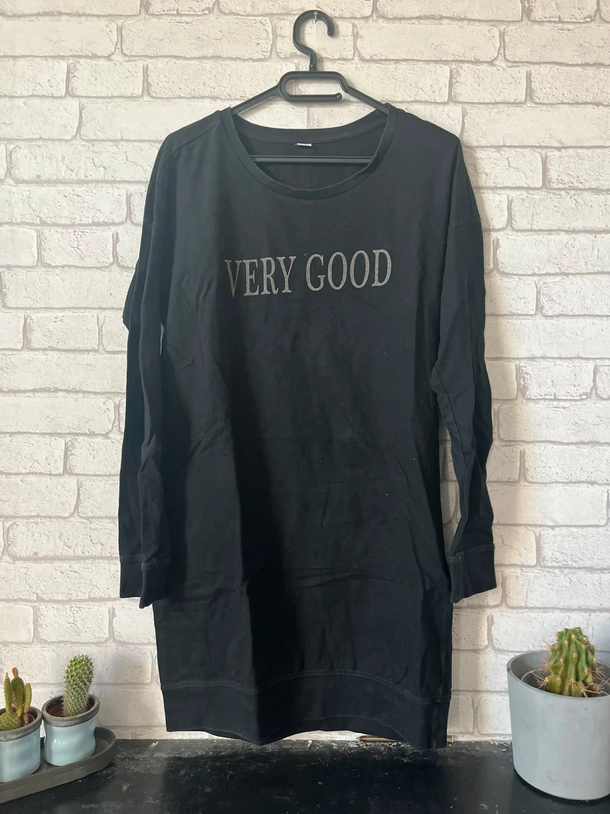 Tunique/sweat long noir manches longues Very good– Taille 38